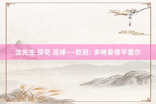 沈先生 探花 足球——欧冠: 多特蒙德平里尔