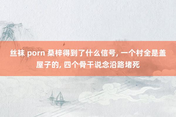 丝袜 porn 桑梓得到了什么信号, 一个村全是盖屋子的, 四个骨干说念沿路堵死