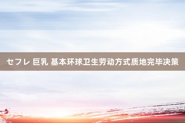 セフレ 巨乳 基本环球卫生劳动方式质地完毕决策
